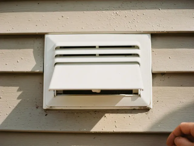 Vernon Dryer Vent Cleaning technician performing professional exhaust vent cleaning at a residential property in Vernon