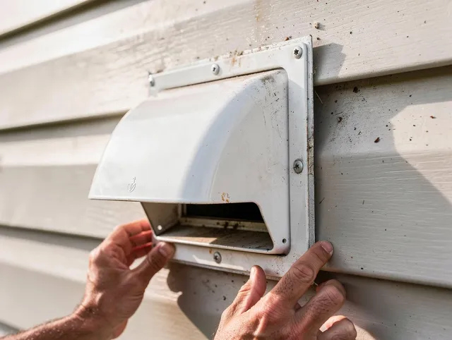 Vernon Dryer Vent Cleaning technician delivering thorough residential dryer vent cleaning service in Vernon